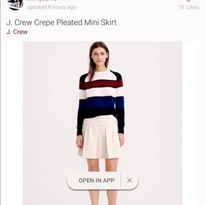 JCrew Crepe Pleated Mini Skirt